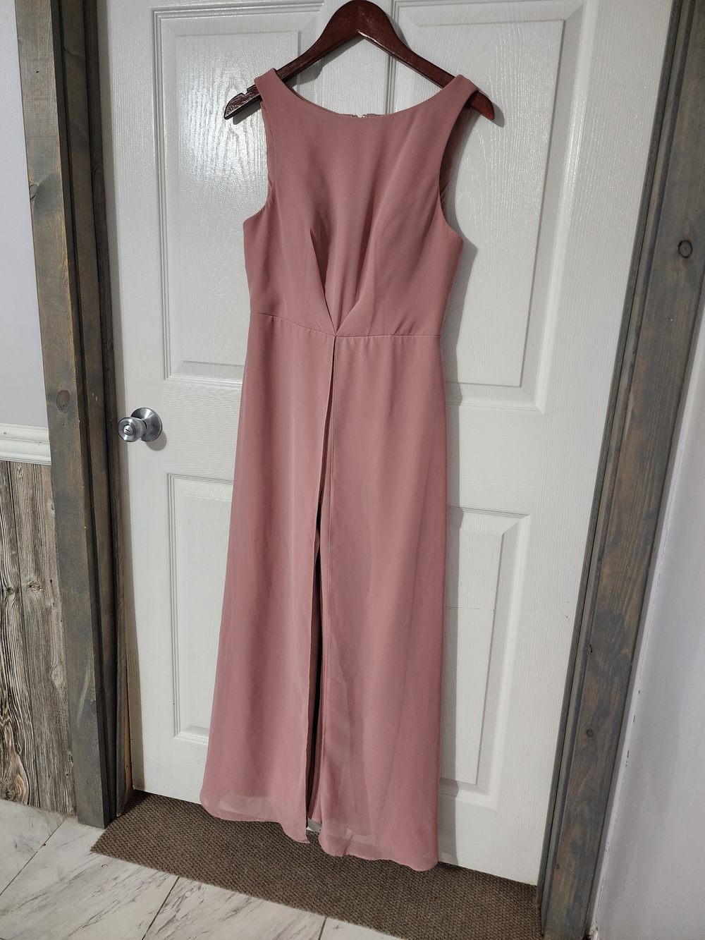 Azazie Dusty Rose Pink Pleated Jumpsuit - Picture 3 of 13